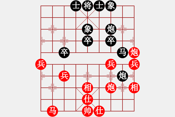 象棋棋譜圖片：3706局 A53-仕角炮轉(zhuǎn)反宮馬對(duì)右中炮-旋風(fēng)九專(zhuān)雙核 紅先負(fù) 小蟲(chóng)引擎25層 - 步數(shù)：40 