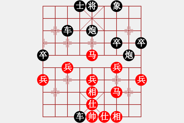 象棋棋譜圖片：遺忘￡[紅] -VS- 橫才俊儒[黑] - 步數(shù)：40 