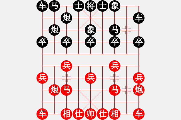 象棋棋譜圖片：謝景诐 先和 陳強(qiáng)安 - 步數(shù)：10 