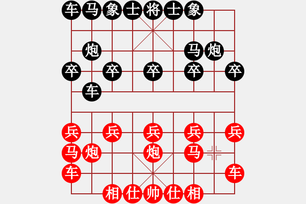 象棋棋谱图片：横才俊儒[292832991](1弦)-胜-辽西棋手(2弦) - 步数：10 