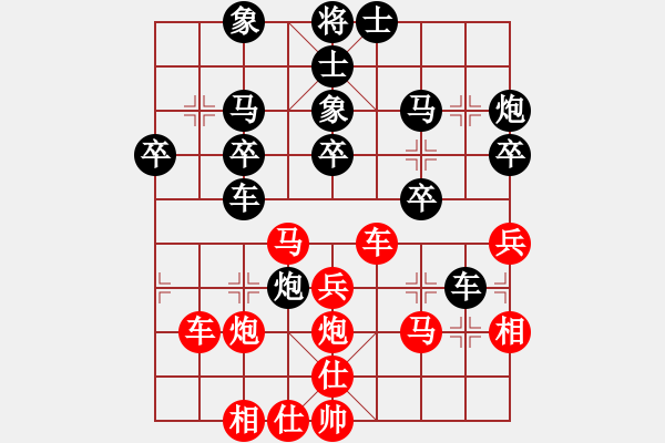 象棋棋譜圖片：緣份社內(nèi)部賽3輪7臺(tái)：開(kāi)刀(9段)-負(fù)-殺過(guò)幾條豬(6段) - 步數(shù)：30 