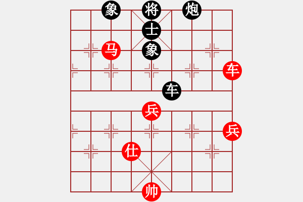 象棋棋譜圖片：五七炮進(jìn)三兵對(duì)屏風(fēng)馬黑大出車（和棋） - 步數(shù)：100 