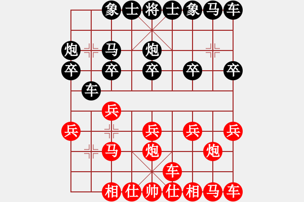 象棋棋譜圖片：棄卒得炮 盲抽送回：我是高手的獨(dú)生子[紅] -VS- 偏鋒炮王[黑] - 步數(shù)：10 