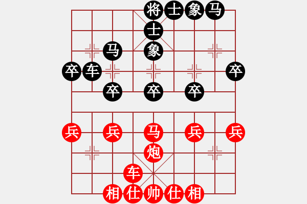 象棋棋譜圖片：《中炮直車盤頭馬對屏風(fēng)馬》B.2.4.3.5.黑左炮巡河　紅馬盤頭馬（五） - 步數(shù)：15 