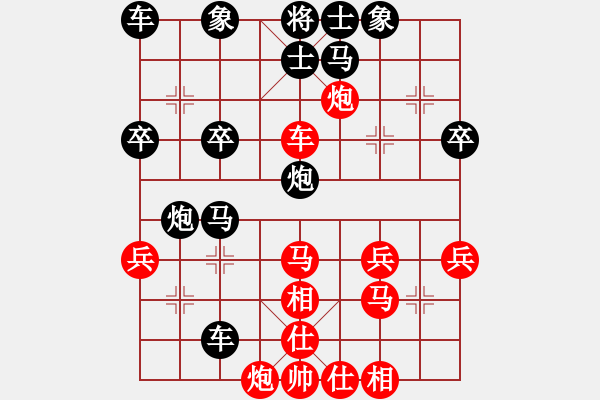 象棋棋谱图片：QQ棋友-负-小亮(过宫炮对左中炮) - 步数：40 