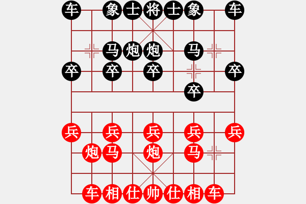 象棋棋譜圖片：葬心紅勝zongrt【順炮直車對緩開車】 - 步數(shù)：10 