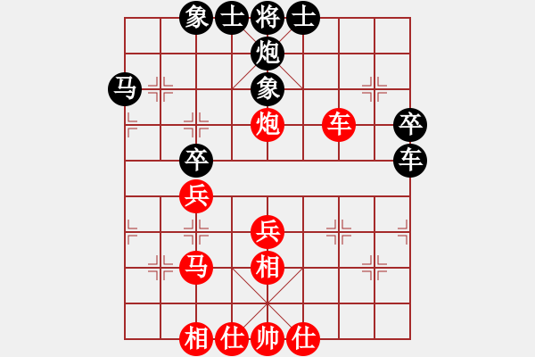 象棋棋譜圖片：頂尖對(duì)局飛相對(duì)炮2平3，紅車九進(jìn)一變。。。。。苦果(5段)-和-寶坻夜襲隊(duì)(5段) - 步數(shù)：60 