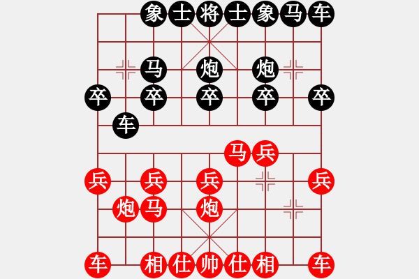 象棋棋譜圖片：卒底炮應(yīng)仙人指路轉(zhuǎn)斗列炮(旋風(fēng)14層后勝巫師專業(yè)級) - 步數(shù)：10 