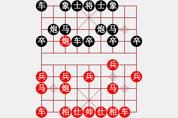 象棋棋譜圖片：中炮對反宮馬變例 - 步數(shù)：0 