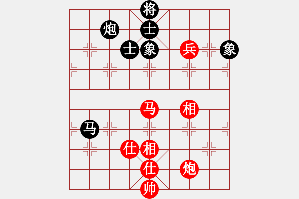 象棋棋谱图片：名手四核(北斗)-和-胯下躺娇娃(无极) - 步数：117 