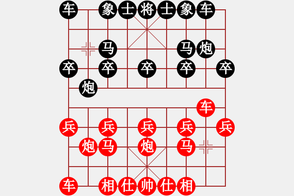 象棋棋譜圖片：11392局 B00-中炮局-旋九專(zhuān)雙核-傻瓜 紅先和 小蟲(chóng)引擎24層 - 步數(shù)：10 