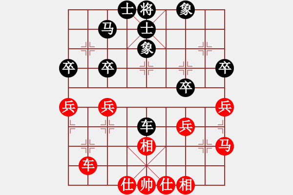 象棋棋譜圖片：初學者之一(9段)-和-打炮被炮打(6段) - 步數：40 