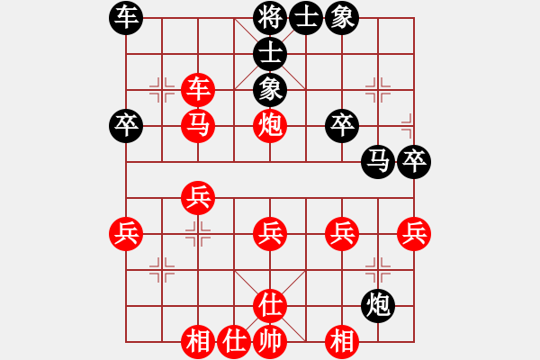 象棋棋譜圖片：昆侖 VS 鞍山吳大業(yè)(業(yè)九三) B10 中炮對單提馬 - 步數(shù)：30 