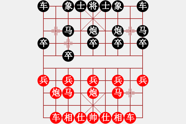 象棋棋谱图片：金波 先和 张晓平 - 步数：10 