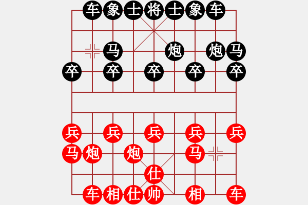 象棋棋谱图片：黑龙江省社会体育指导与棋牌运动管理中心 何伟宁 胜 深圳市群众体育促进中心 张泽岭 - 步数：10 