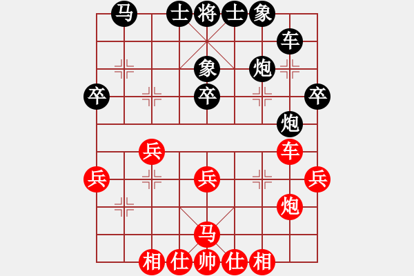 象棋棋譜圖片：往日重現(xiàn)(8段)-和-絕世菜刀(6段) 五八炮互進(jìn)三兵對屏風(fēng)馬 紅平炮壓馬 - 步數(shù)：40 