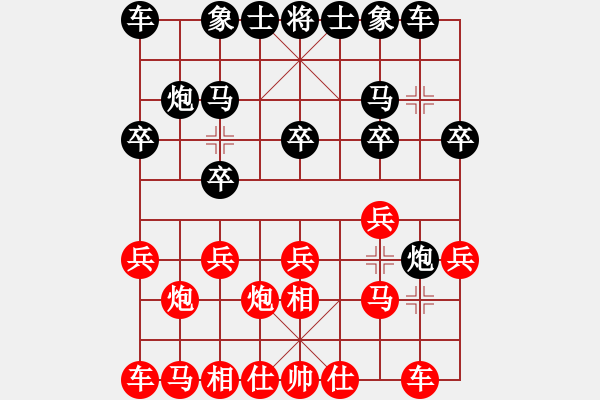 象棋棋譜圖片：過宮炮局（御駕親征，擒馬制勝） - 步數(shù)：10 