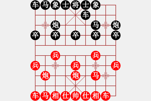 象棋棋谱图片：bbboy002[红] -VS- wanyouxi[黑] - 步数：10 