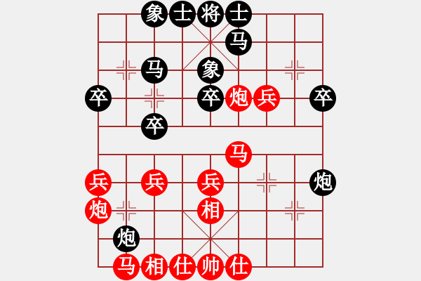 象棋棋譜圖片：信陽潢川豐(無極)-和-詩雅(北斗) - 步數(shù)：30 