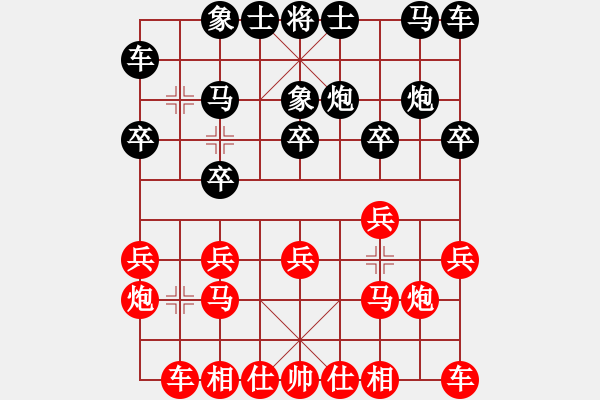 象棋棋谱图片：姜海涛 先和 俞云涛 - 步数：10 