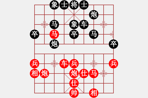 象棋棋譜圖片：正陽(yáng)九刀(1段)-負(fù)-金車(chē)鐵馬(2段) - 步數(shù)：40 