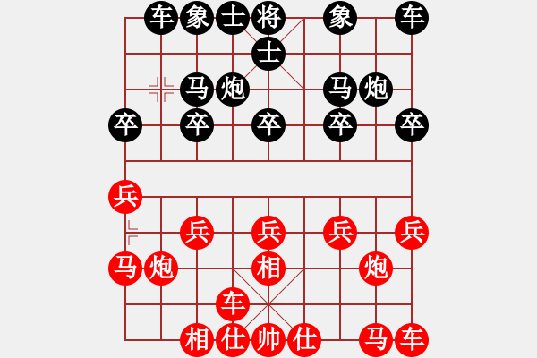 象棋棋譜圖片：飛相橫車對右士角炮（旋風V7.0先勝巫師業(yè)余級） - 步數(shù)：10 