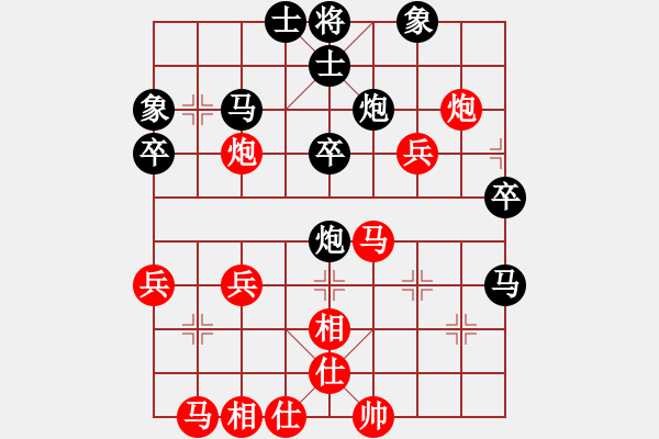 象棋棋譜圖片：有名無名(8段)-和-豬投山下棋(5段) - 步數(shù)：40 