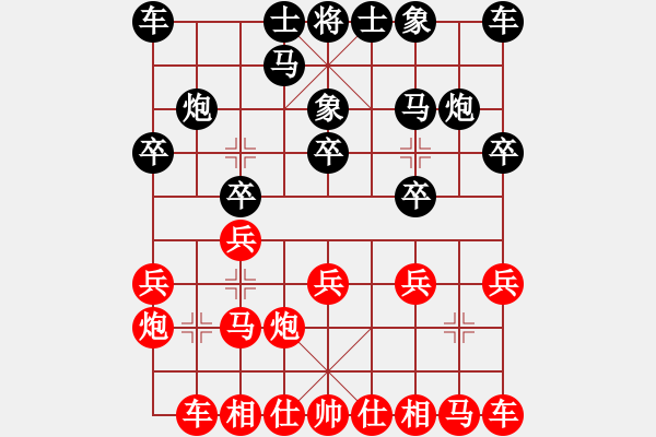 象棋棋譜圖片：測(cè)評(píng) 對(duì)拐角馬 炮八平九 再 過(guò)宮炮 - 步數(shù)：10 