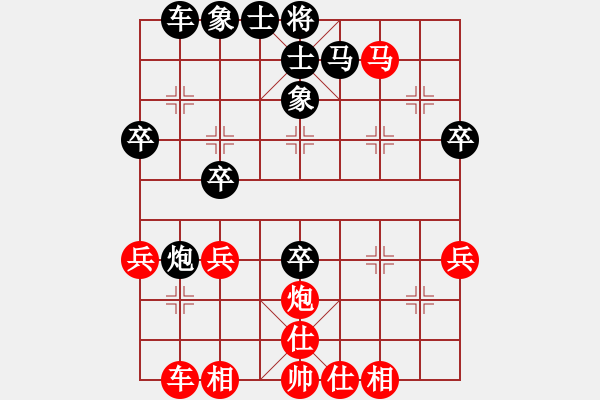 象棋棋譜圖片：天！[527256847] -VS- 騎白馬的青蛙[452406971] - 步數(shù)：40 