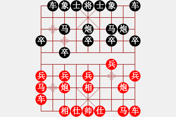 象棋棋譜圖片：黃博(業(yè)八三) 負(fù) 昆侖 E47 對(duì)兵轉(zhuǎn)兵底炮對(duì)右中炮 - 步數(shù)：10 