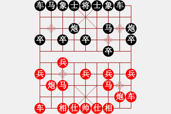 象棋棋谱图片：女团业余2-5.1台河南蔡俊英 红先和 广西张冬梅 - 步数：10 
