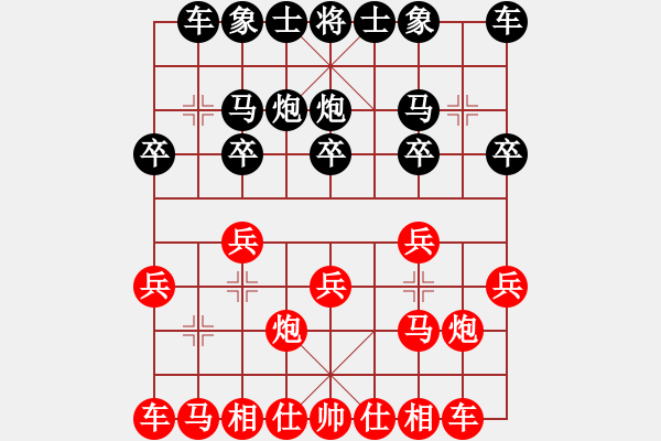 象棋棋譜圖片：2021.4.30.5中級銀子場先勝仙人指路對左中炮五六炮 - 步數(shù)：10 