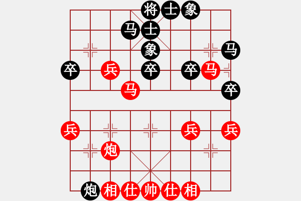 象棋棋譜圖片：晉陽棋協(xié)聯(lián)盟 譚玉虎 先和 郭建軍 - 步數：40 