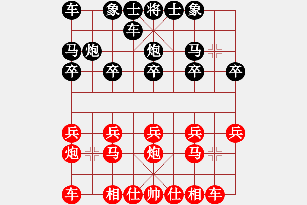 象棋棋譜圖片：天道[紅] -VS- 行者必達(dá)[黑]【贏2級大師2416分】 - 步數(shù)：10 