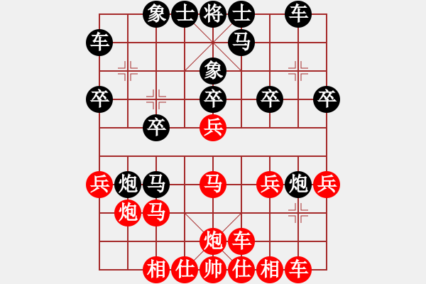 象棋棋譜圖片：luoguoxin先勝ledy-起馬局-20210112 - 步數(shù)：20 