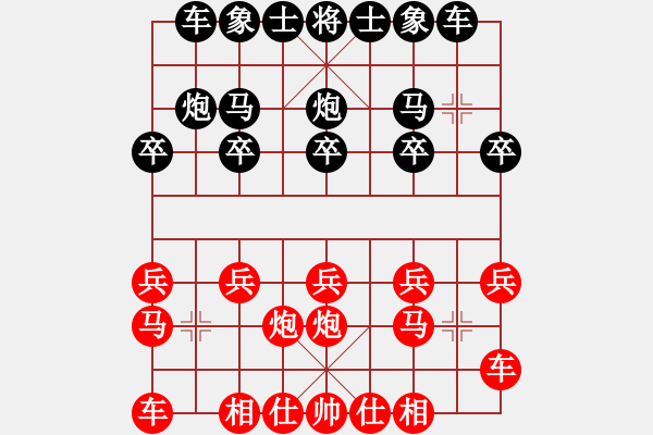 象棋棋譜圖片：順炮直車應(yīng)橫車五六炮邊馬（基本格式） - 步數(shù)：10 