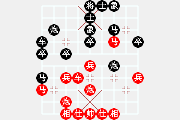 象棋棋譜圖片：txqcxq(5r)-負(fù)-泡妞總教練(5r) - 步數(shù)：30 