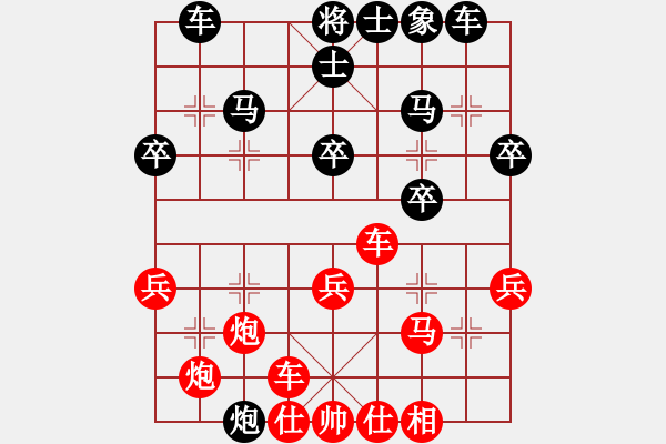 象棋棋譜圖片：小五七炮對屏風馬進７卒 黑右炮巡河 fighkyt(1段)-勝-鐵滑車上山(3段) - 步數(shù)：40 