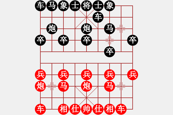 象棋棋譜圖片：順炮直車對緩開駒橫駒變例黑駒9平6變化紅勝勢 - 步數(shù)：10 