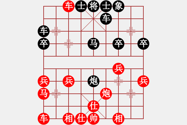 象棋棋谱图片：高车保马(4段)-负-炫锋红颜馨(9级) - 步数：30 