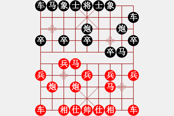 象棋棋譜圖片：luoguoxin和ledayong-進7卒對過宮炮20201207 - 步數(shù)：10 