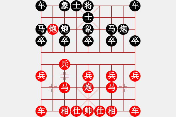 象棋棋譜圖片：葬心紅勝醒目仔阿四【仙人指路轉(zhuǎn)左中炮對(duì)卒底炮】 - 步數(shù)：10 