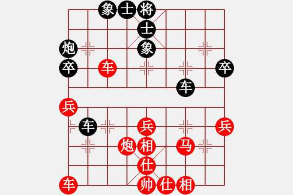 象棋棋譜圖片：葬心紅勝醒目仔阿四【仙人指路轉(zhuǎn)左中炮對(duì)卒底炮】 - 步數(shù)：40 