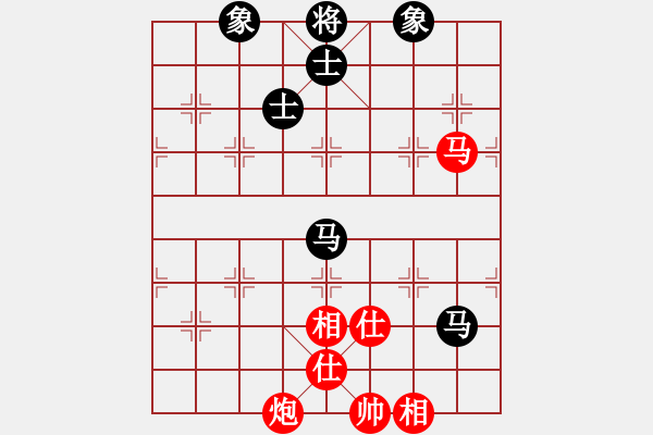 象棋棋譜圖片：464局 C13- 中炮右橫車對(duì)屏風(fēng)馬 紅邊炮-BugChess Plus 19-07-08 x6 - 步數(shù)：100 