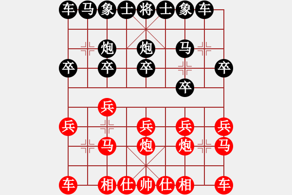 象棋棋谱图片：西白虎(月将)-和-初出江湖(8段) - 步数：10 