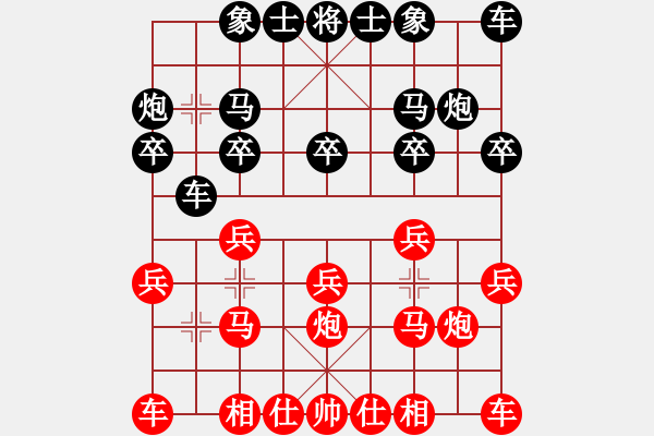 象棋棋譜圖片：三步虎應(yīng)中炮兩頭蛇(業(yè)三升業(yè)四評(píng)測對(duì)局)我后勝 - 步數(shù)：10 