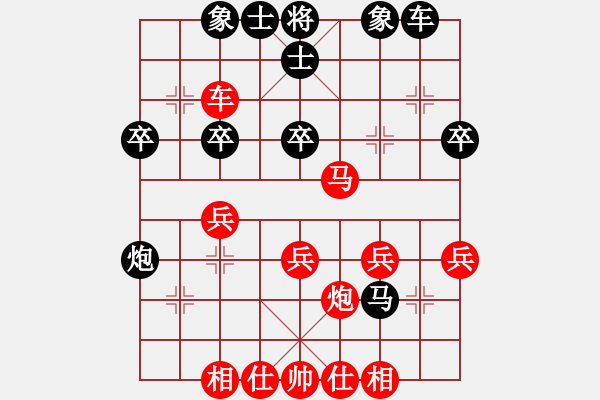 象棋棋譜圖片：先負(fù) 百花王秀 電腦分析 中炮對(duì)屏風(fēng)馬橫車 - 步數(shù)：37 