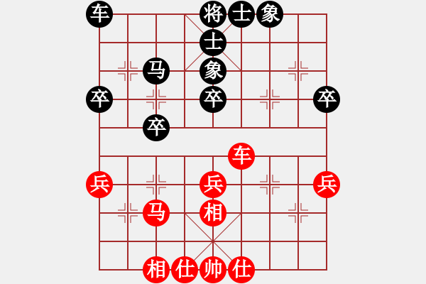 象棋棋谱图片：疯人渡水(月将)-和-凤阳战神(9段) - 步数：40 