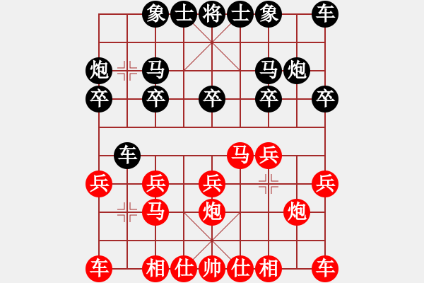 象棋棋谱图片：广州棋坛六十年风云录（一）集2回第一局卢权先负陈陶右仙人指路对右马 - 步数：10 