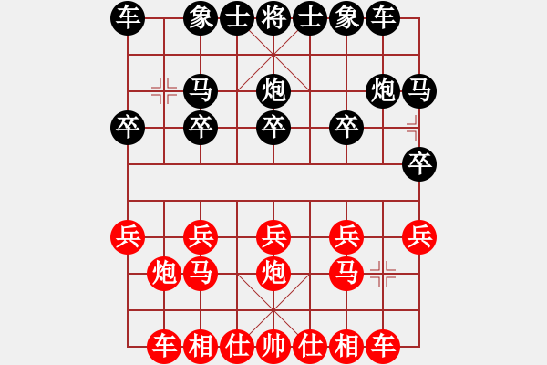 象棋棋譜圖片：列炮局（紅勝） - 步數(shù)：10 